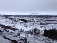 Heading to Thingvellir - the oldest functioning parliament in the world. We are standing on the North American tectonic plate. The Eurasian plate is in the distance, slowly drifting apart.